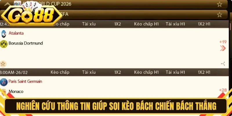 Nghiên cứu thông tin giúp soi kèo bách chiến bách thắng
